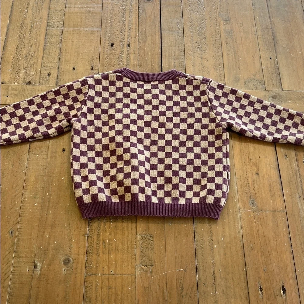 Pippin knit Purple Checkered Sweater and Leggings Set kids 12-18 months